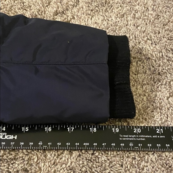 Orobo’s Long Women's Black Puffer Coat with Belted Waist. Size M. Navy/Black. - Picture 15 of 16